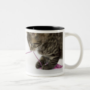 Tasse 2 Couleurs Un jeune jeu tigré de chaton