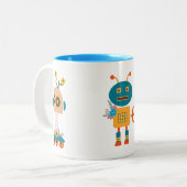 Tasse 2 Couleurs Un joli robot design pour enfants (Devant gauche)