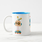 Tasse 2 Couleurs Un joli robot design pour enfants (Gauche)