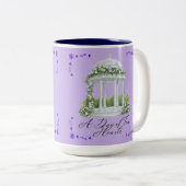 Tasse 2 Couleurs Un jour de deux cœurs violet clair (Devant droit)