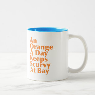 Tasse 2 Couleurs Un Jour Orange Gardent La Scurvie À La Baie Aligné