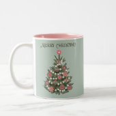 Tasse 2 Couleurs Un joyeux sapin de Noël rétro (Gauche)