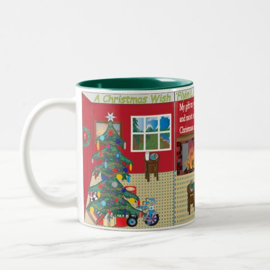 Tasse 2 Couleurs Un lion et une mule d'amis de Noël (Gauche)
