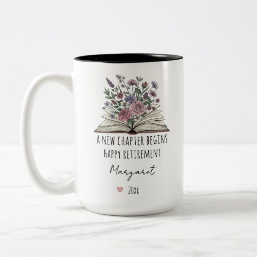 Tasse 2 Couleurs Un Nouveau Chapitre Commence Une Retraite Florale (Gauche)