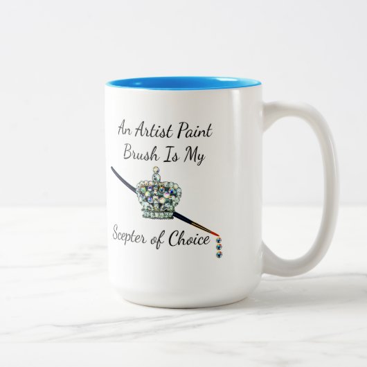Tasse 2 Couleurs "Un pinceau d'artiste est mon sens du choix" (Droit)