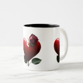 Tasse 2 Couleurs Un Rose grandit d'un coeur brisé (Devant droit)