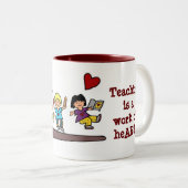 Tasse 2 Couleurs Un travail de coeur (Devant droit)