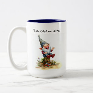 Tasse 2 Couleurs Une aquarelle peinte d'un mignon Gnome
