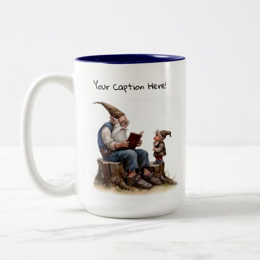 Tasse 2 Couleurs Une aquarelle peinte d'un mignon Gnome (Gauche)