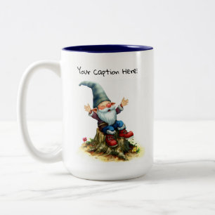 Tasse 2 Couleurs Une aquarelle peinte d'un mignon Gnome