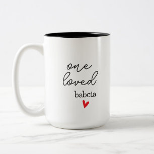 Tasse 2 Couleurs Une Babcia aimée Cadeau de grand-mère personnali