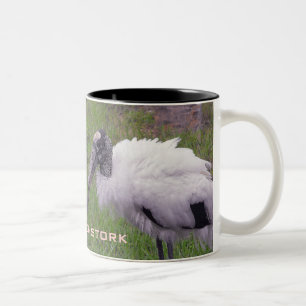 Tasse 2 Couleurs Une cigogne en bois