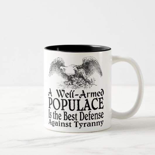 Tasse 2 Couleurs Une foule bien armée est la meilleure défense (Droit)