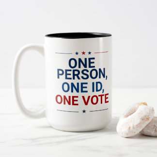 Tasse 2 Couleurs Une personne, une carte d'identité, un vote patrio