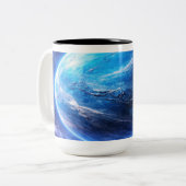Tasse 2 Couleurs Une planète bleu profond (Devant gauche)