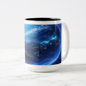 Tasse 2 Couleurs Une planète bleu profond (Devant droit)