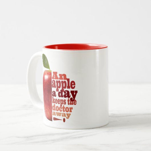 Tasse 2 Couleurs Une pomme par jour (Devant gauche)