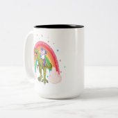 Tasse 2 Couleurs Unicorn équitation Dinosaur (Devant gauche)