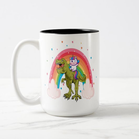 Tasse 2 Couleurs Unicorn équitation Dinosaur (Gauche)