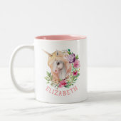 Tasse 2 Couleurs Unicorn Floral (Gauche)