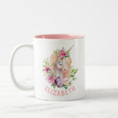 Tasse 2 Couleurs Unicorn Floral (Gauche)