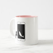 Tasse 2 Couleurs Unicorn Narwhal Smartphone Mirror Love (Devant gauche)