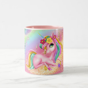 Tasse 2 Couleurs Unicorn pétille filles rose do-it-yourself NOM gir