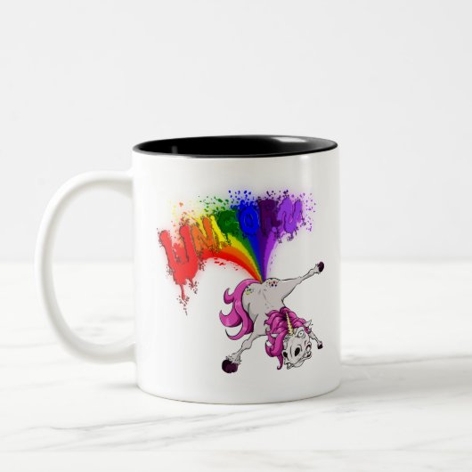 Tasse 2 Couleurs unicorn rainbow fart (Gauche)