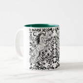 Tasse 2 Couleurs Unicorne bloc d'impression (Devant gauche)