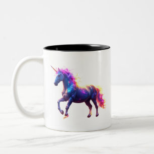 Tasse 2 Couleurs Unicorne brillante colorée