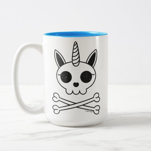 Tasse 2 Couleurs Unicorne crâne et os croisés (Gauche)