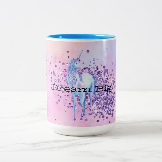 Tasse 2 Couleurs Unicorne de la petite fille pourpre (Centre)