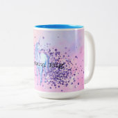 Tasse 2 Couleurs Unicorne de la petite fille pourpre (Devant droit)