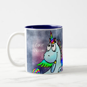 Tasse 2 Couleurs Unicorne de neige de Noël intergalactique personn