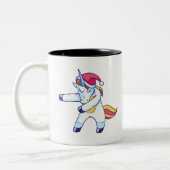 Tasse 2 Couleurs Unicorne de Noël (Gauche)