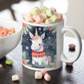 Tasse 2 Couleurs Unicorne de Noël personnalisée