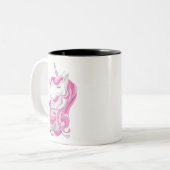 Tasse 2 Couleurs Unicorne rose (Devant gauche)