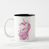 Tasse 2 Couleurs Unicorne rose (Gauche)