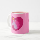 Tasse 2 Couleurs Unicorne rose (Devant gauche)