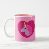 Tasse 2 Couleurs Unicorne rose (Gauche)