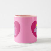 Tasse 2 Couleurs Unicorne rose (Centre)