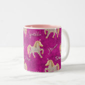 Tasse 2 Couleurs Unicorne rose étincelles (Devant droit)