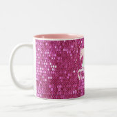 Tasse 2 Couleurs Unicorne rose personnalisée (Gauche)