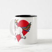 Tasse 2 Couleurs unicornio con corazon rojo (Devant gauche)