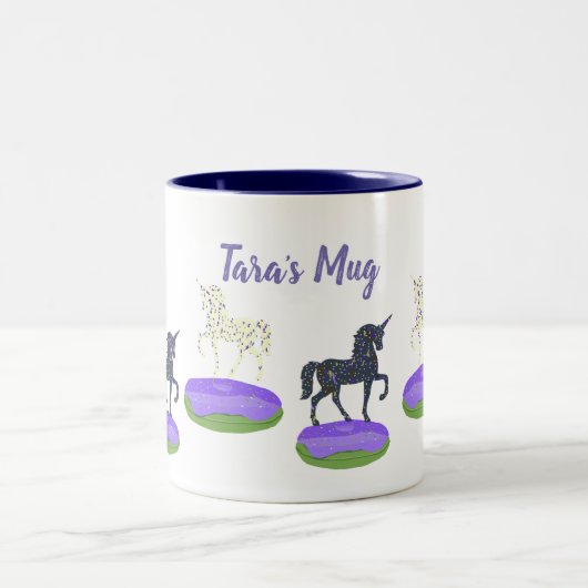 Tasse 2 Couleurs Unicorns Sweet Donuts Art (Centre)