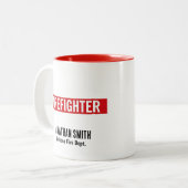 Tasse 2 Couleurs Unique Firefighter in Thin Red Line (Devant gauche)
