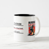 Tasse 2 Couleurs Unique Firefighter or Fireman, Black and Red Funny (Devant droit)