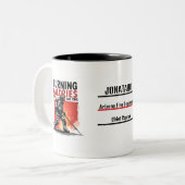 Tasse 2 Couleurs Unique Firefighter or Fireman, Black and Red Funny (Devant gauche)