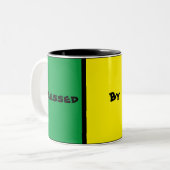 Tasse 2 Couleurs Unique Personnalisé Jamaïque Rasta Vert Jaune Coul (Devant gauche)