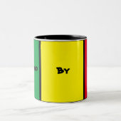 Tasse 2 Couleurs Unique Personnalisé Jamaïque Rasta Vert Jaune Coul (Centre)
